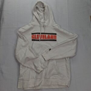 Cleveland Hoodie Mens XL White Graphic Cleveland Clothing Co. Pullover GOOD